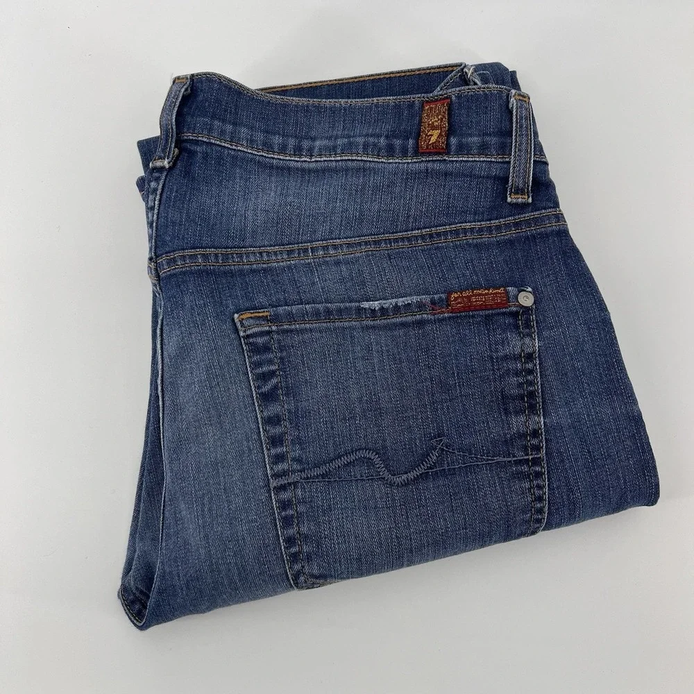 7 For All Mankind Jeans Mens 33x33 Blue Austyn Straight Leg Relaxed Fit Stretch